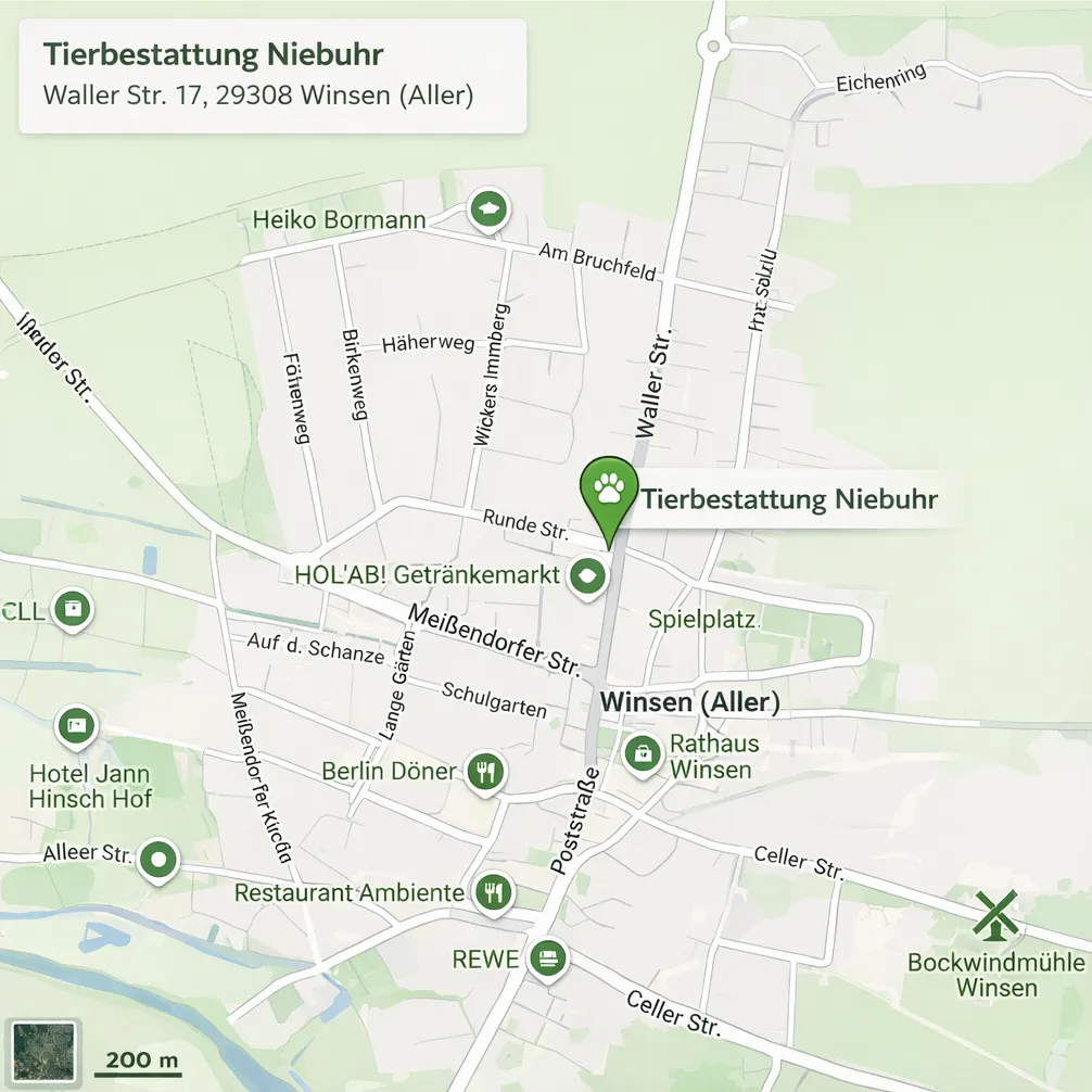 Ungefähre Karte unseres Standorts Winsen (Aller)