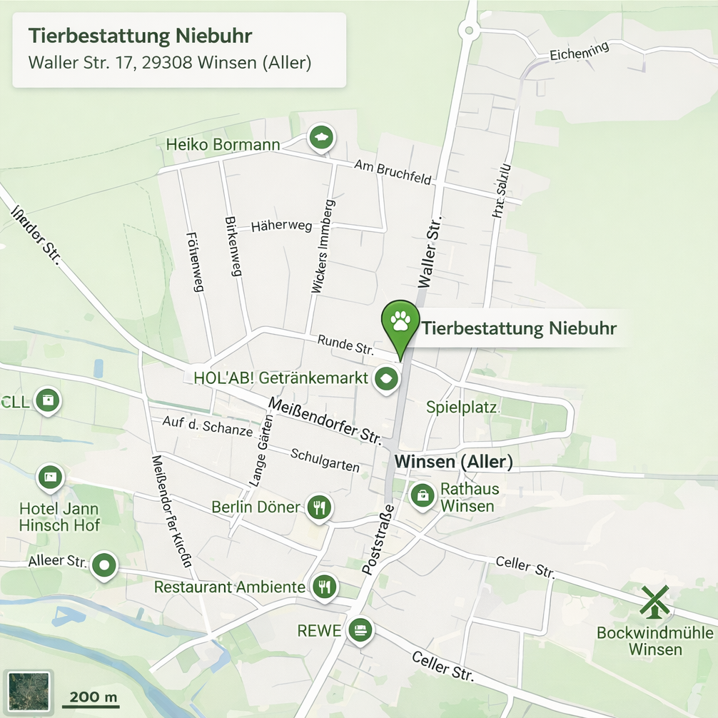 ungefähre Karte unseres Standorts Winsen Aller - KI generiertes Bild